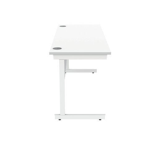 Single Upright Cantilever Desk 1600X600 White/White