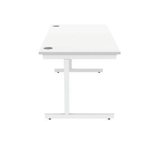 Single Upright Cantilever Desk 1600X800 White/White