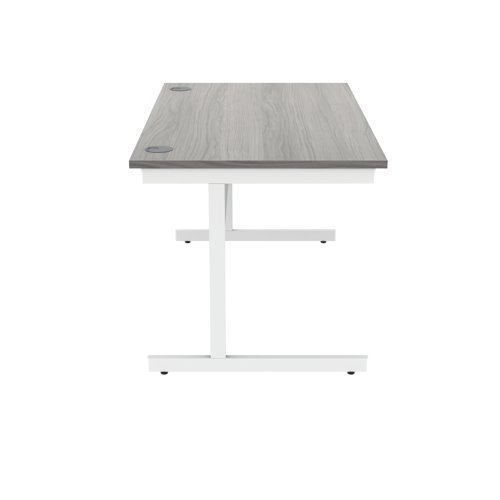 Single Upright Cantilever Desk 1400X800 Grey Oak/White
