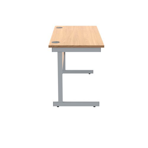 Single Upright Cantilever Desk 1200X600 Beech/Silver