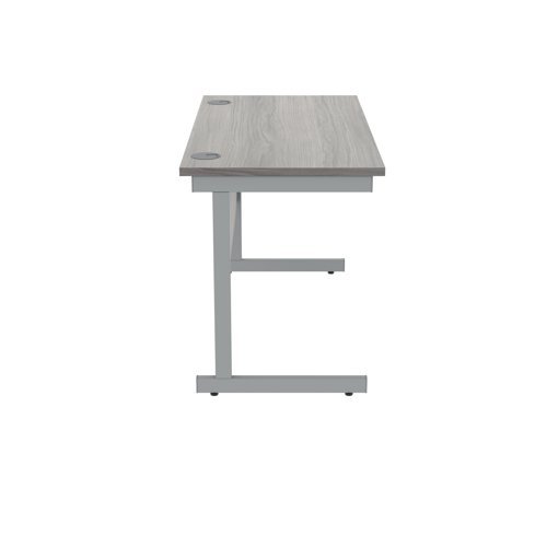 Single Upright Cantilever Desk 1400X800 White/Silver