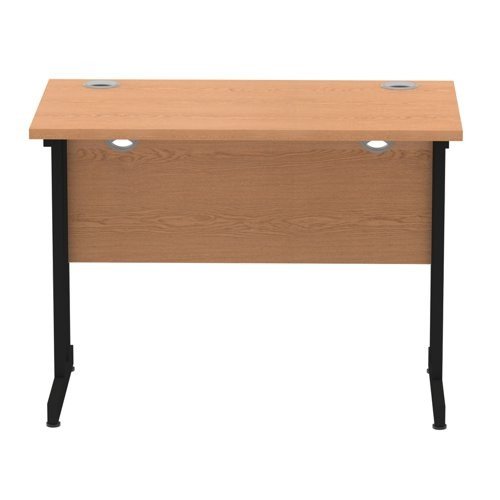 Impulse 1000 x 600mm Straight Office Desk Oak Top Black Cantilever Leg