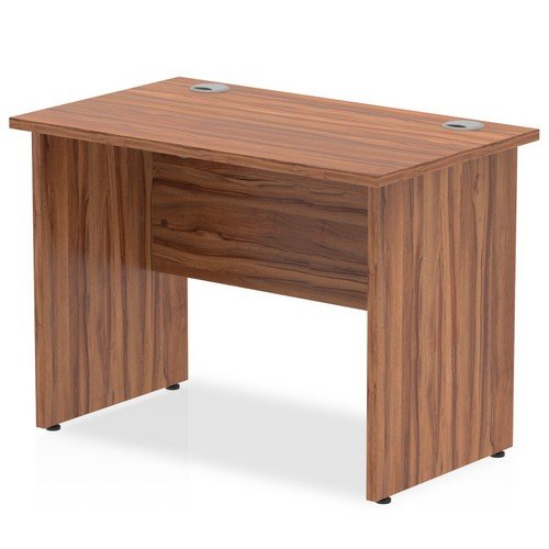 Impulse 1000 x 600mm Straight Office Desk Walnut Top Panel End Leg