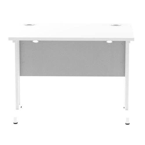 Impulse 1000 x 600mm Straight Office Desk White Top White Cantilever Leg