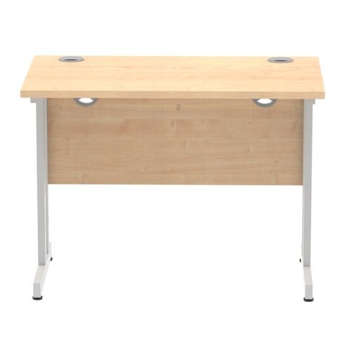 Impulse 1000/600 Rectangle Silver Cantilever Leg Desk Maple