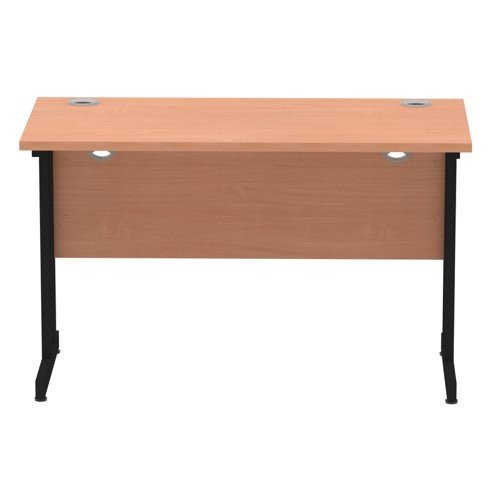 Impulse 1200 x 600mm Straight Office Desk Beech Top Black Cantilever Leg
