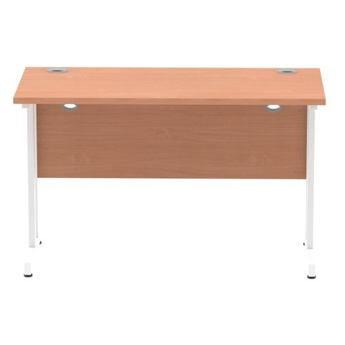 Impulse 1200 x 600mm Straight Office Desk Beech Top White Cantilever Leg