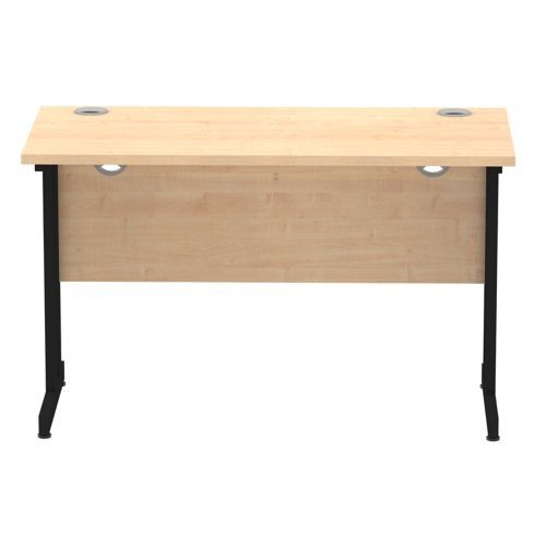 Impulse 1200 x 600mm Straight Office Desk Maple Top Black Cantilever Leg