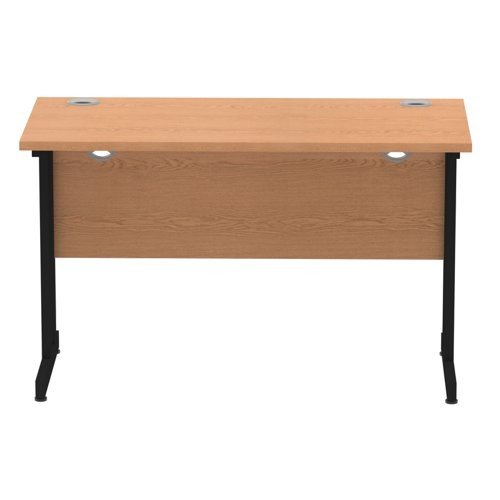 Impulse 1200 x 600mm Straight Office Desk Oak Top Black Cantilever Leg