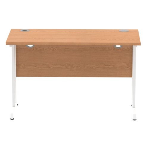 Impulse 1200 x 600mm Straight Office Desk Oak Top White Cantilever Leg