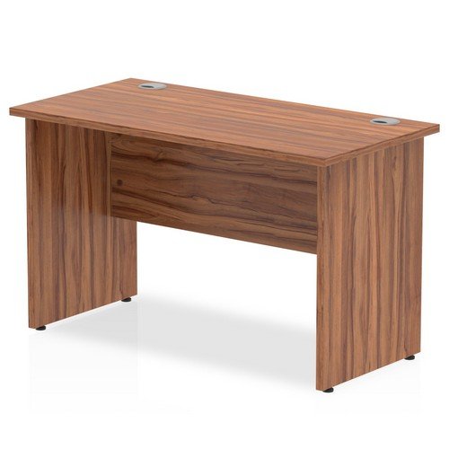Impulse 1200 x 600mm Straight Office Desk Walnut Top Panel End Leg