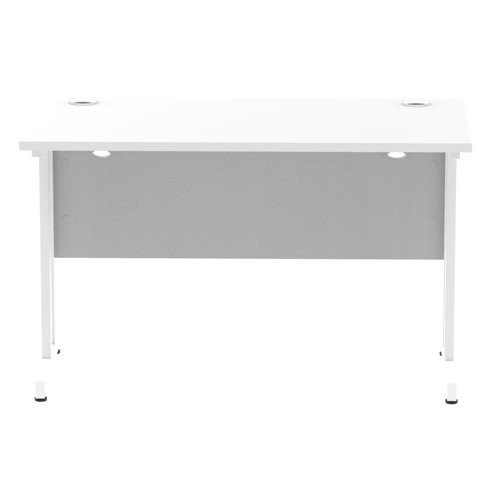 Impulse 1200 x 600mm Straight Office Desk White Top White Cantilever Leg