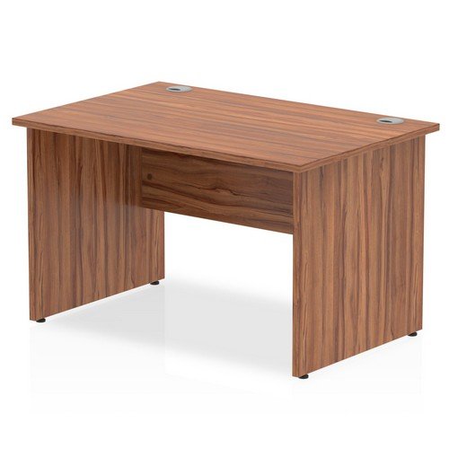 Impulse 1200 x 800mm Straight Office Desk Walnut Top Panel End Leg