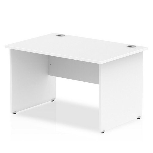 Impulse 1200 x 800mm Straight Office Desk White Top Panel End Leg