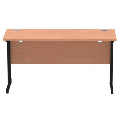 Impulse 1400 x 600mm Straight Office Desk Beech Top Black Cantilever Leg