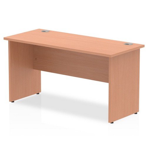 Impulse 1400 x 600mm Straight Office Desk Beech Top Panel End Leg