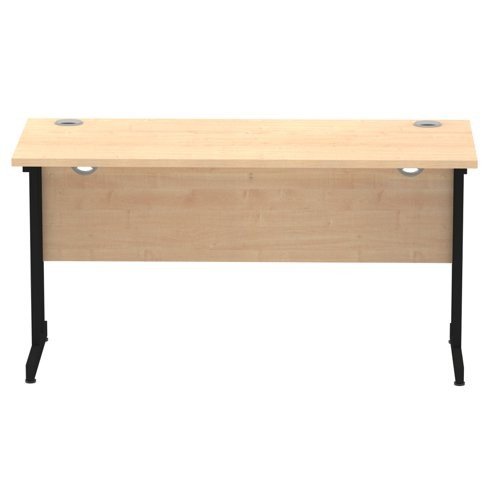 Impulse 1400 x 600mm Straight Office Desk Maple Top Black Cantilever Leg