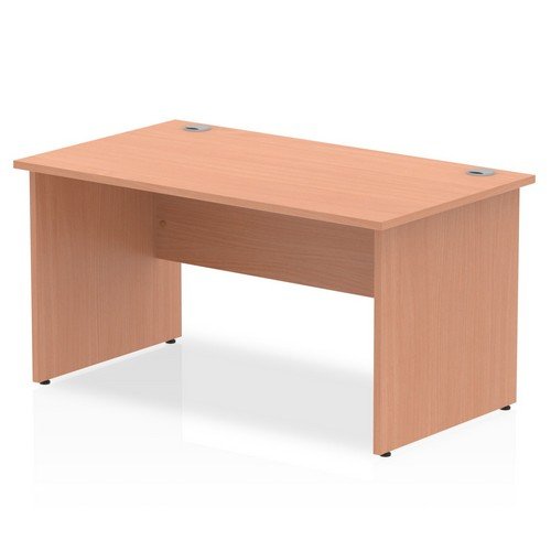 Impulse 1400 x 800mm Straight Office Desk Beech Top Panel End Leg