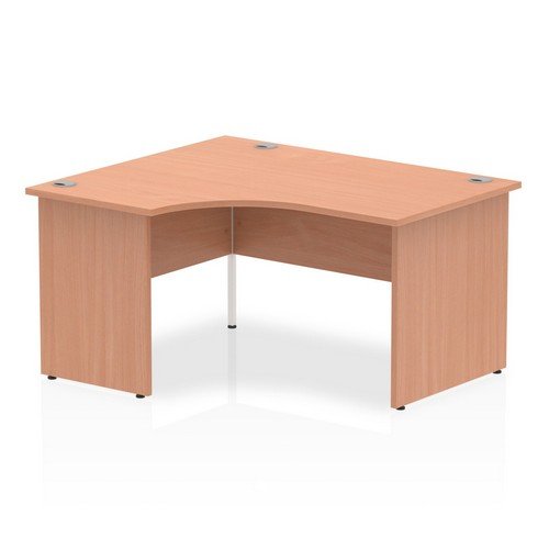 Impulse 1400mm Left Crescent Office Desk Beech Top Panel End Leg