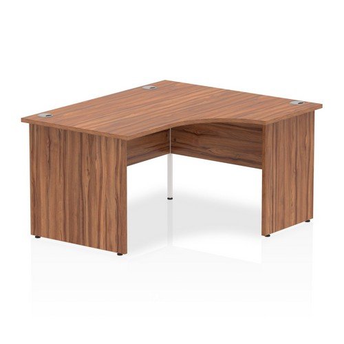 Impulse 1400mm Right Crescent Office Desk Walnut Top Panel End Leg