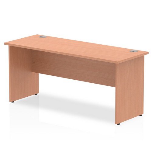 Impulse 1600 x 600mm Straight Office Desk Beech Top Panel End Leg