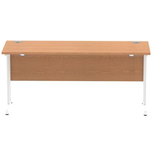Impulse 1600 x 600mm Straight Office Desk Oak Top White Cantilever Leg