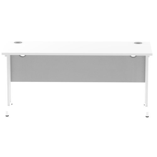 Impulse 1600 x 600mm Straight Office Desk White Top White Cantilever Leg
