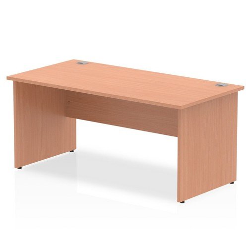 Impulse 1600 x 800mm Straight Office Desk Beech Top Panel End Leg