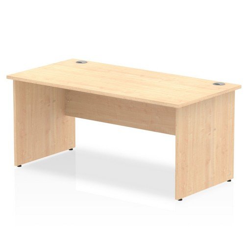 Impulse 1600 x 800mm Straight Office Desk Maple Top Panel End Leg