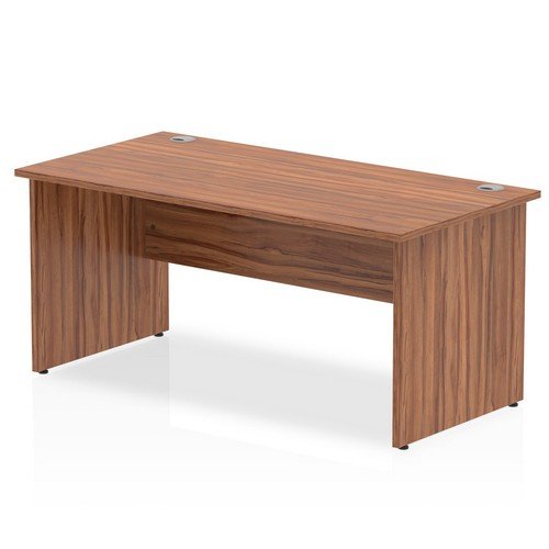 Impulse 1600 x 800mm Straight Office Desk Walnut Top Panel End Leg