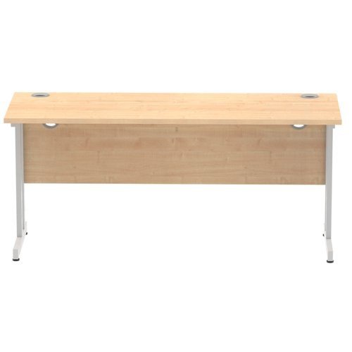 Impulse 1600/600 Rectangle Silver Cantilever Leg Desk Maple