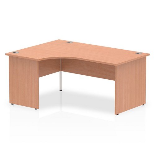 Impulse 1600mm Left Crescent Office Desk Beech Top Panel End Leg