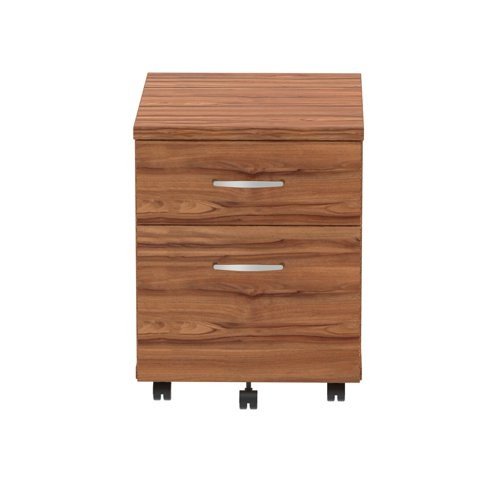 Impulse 2 Drawer Mobile Pedestal Walnut
