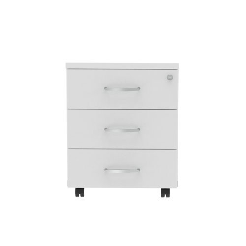 Impulse 3 Drawer Mobile Pedestal White