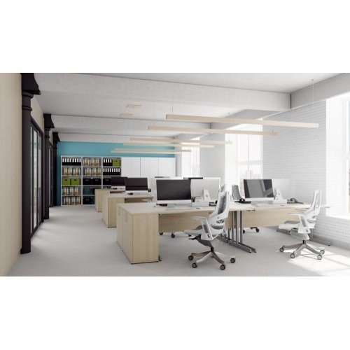 Impulse 600mm Deep Desk High Cupboard Maple