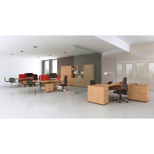 Impulse 800mm Deep Desk High Pedestal Beech