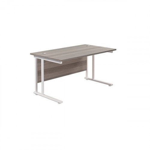 Jemini Rect Cant Desk 1200 G/Oak/Wht