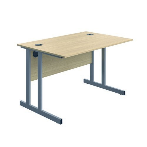 Serrion Connect Twu Desk 1200X730 Oak/Silver