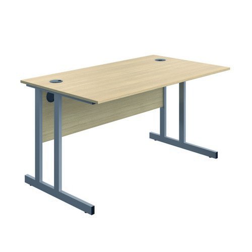 Serrion Connect Twu Desk 1400X730 Oak/Silver