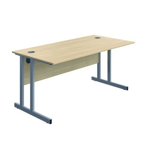 Serrion Connect Twu Desk 1600X730 Oak/Silver