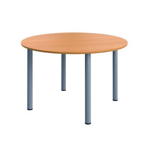 Serrion Connect Pole Leg Round Tbl 1200X1200 Bch/Sv