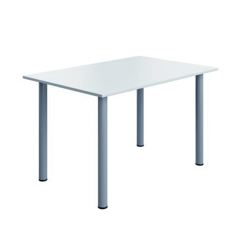 Serrion Connect Pole Leg Rect Tbl 1200X800 Wh/Sv