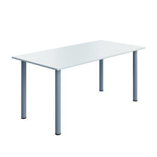 Serrion Connect Pole Leg Rect Tbl 1600X800 Wh/Sv