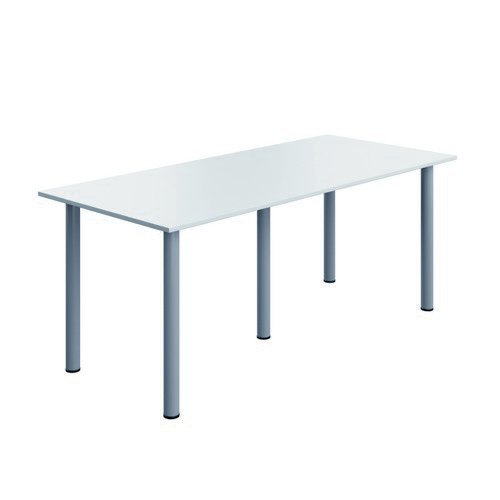 Serrion Connect Pole Leg Rect Tbl 1800X800 Wh/Sv