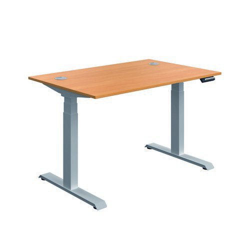 Serrion Connect Dual Motor Sit Stand Beech/Silver