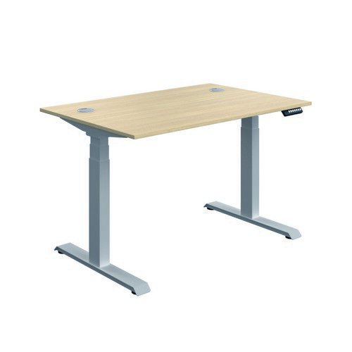 Serrion Connect Dual Motor Sit Stand Oak/Silver