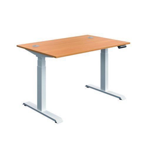 Serrion Connect Dual Motor Sit Stand Beech/White