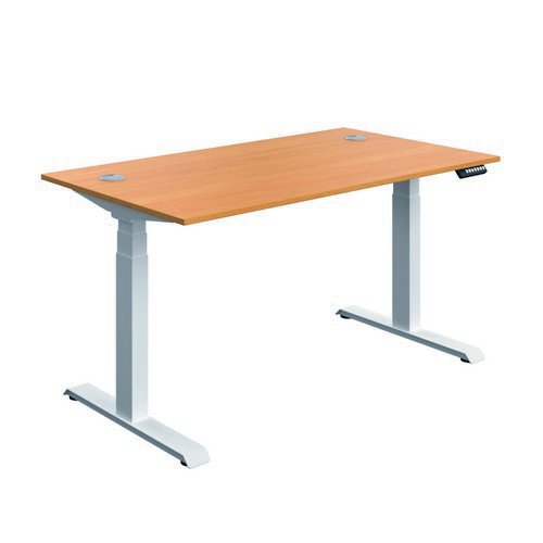 Serrion Connect Dual Motor Sit Stand Beech/White
