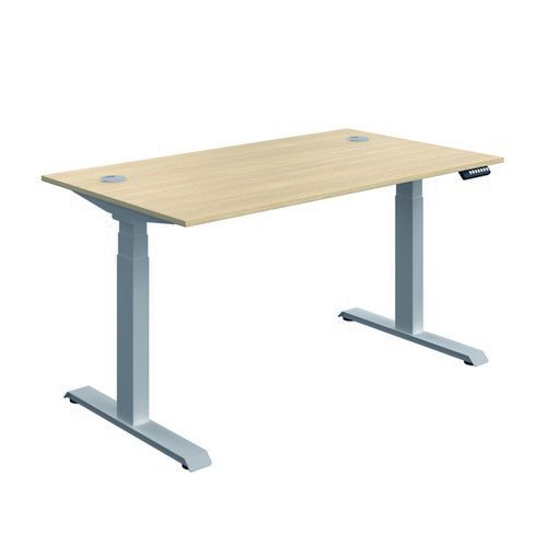 Serrion Connect Dual Motor Sit Stand Oak/Silver