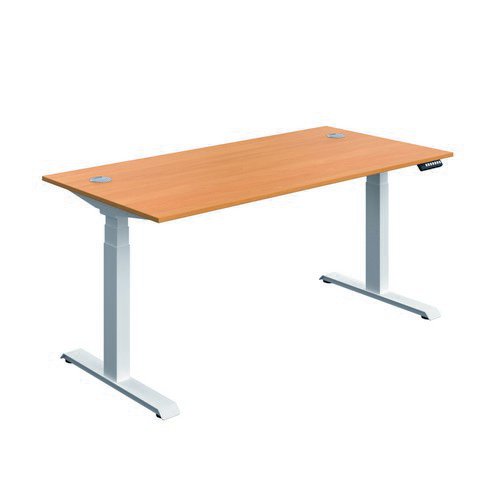 Serrion Connect Dual Motor Sit Stand Beech/White